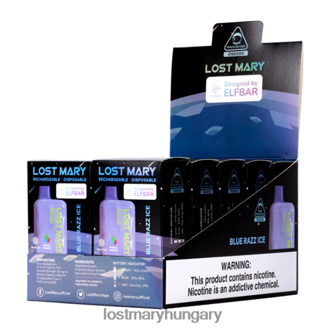 elveszett Mary os5000 kék razz jég 82D8JT14 -LOST MARY Flavours Ranked